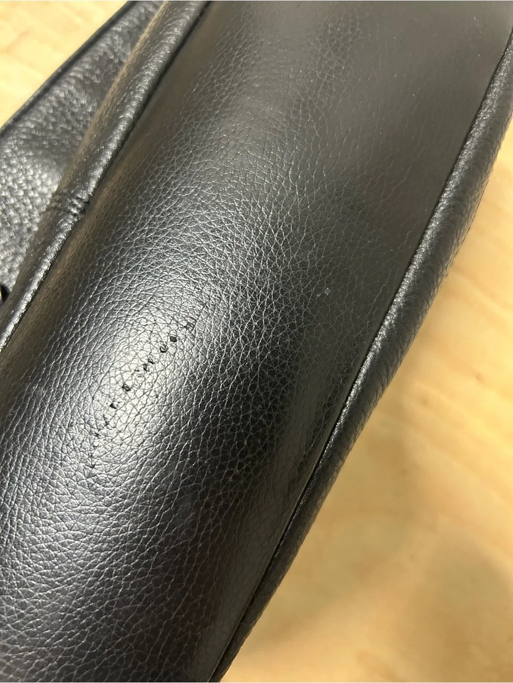 Stone & Co. Black Pebbled Leather Shoulder Bag with Silver Hardware